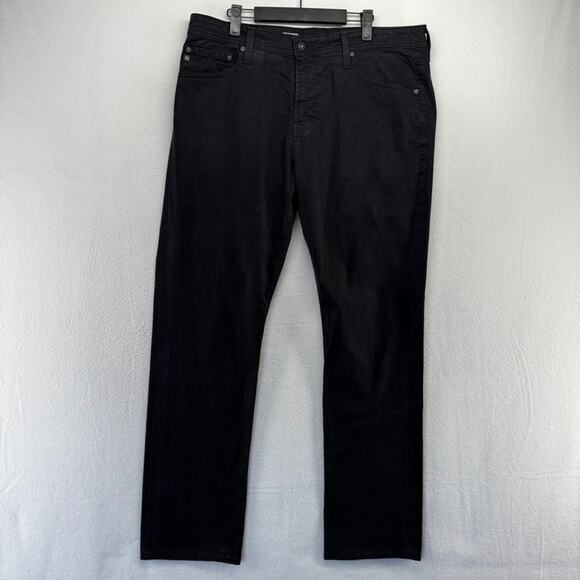 AG Adriano Goldschmied Pants Men's 36x34 Fits 36x32 Black Chino Slim Straight - Picture 1 of 9